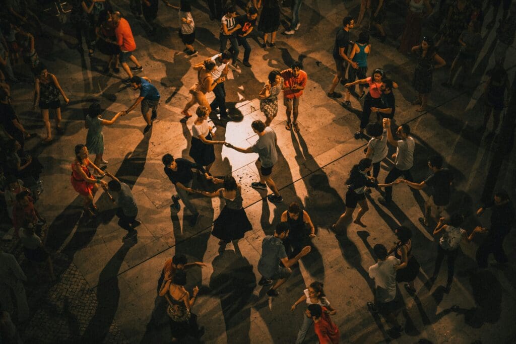 Tons of people dance together as one of the best hobbies for women